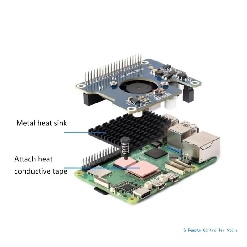 RPI 5 POE PoE(Power over Ethernet) 확장 보드 냉각 모듈 온보드 팬 네트워크 표준의 새로운 기능