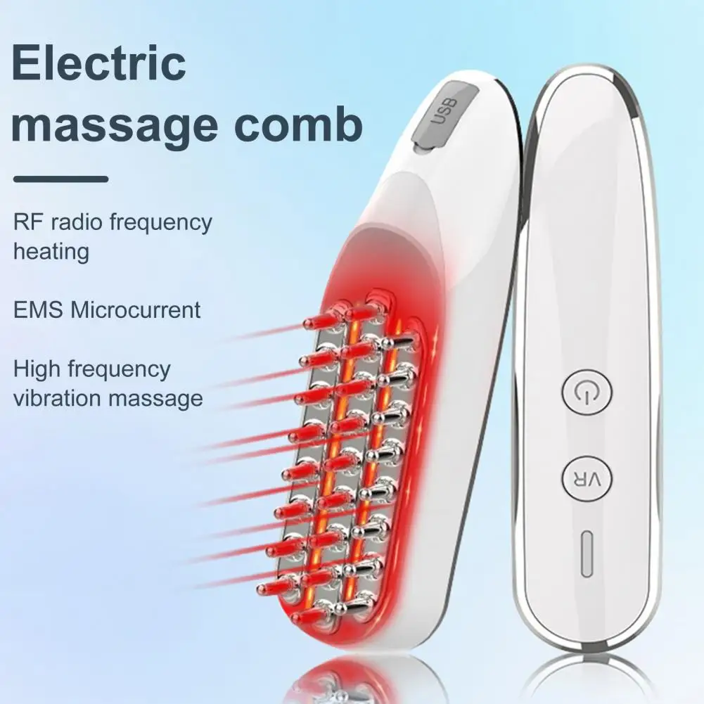 Scalp Massager Brush Microcurrent Electric Scalp Massage Head Scratcher Hair Oil Applicator Multi-Functional Care Comb