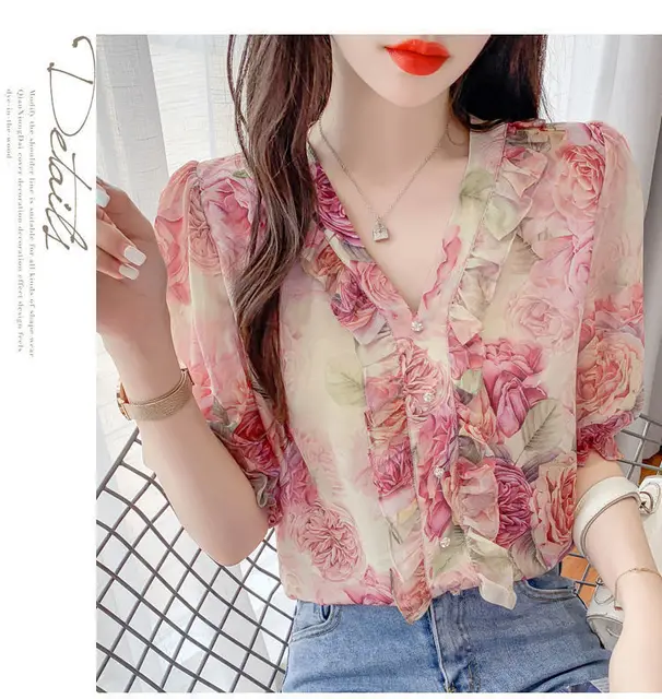v neck chiffon blouse