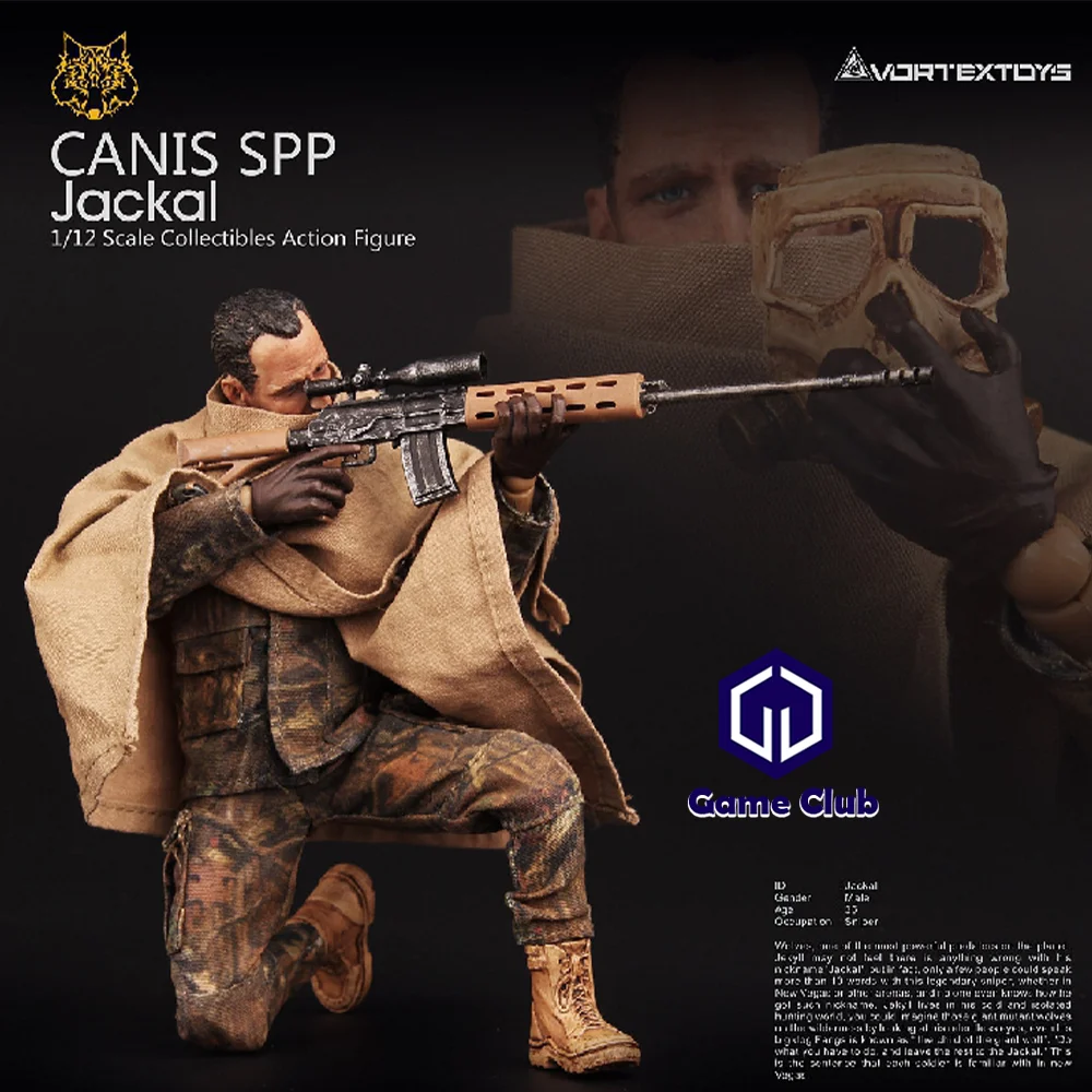 

VORTEXTOYS V00011 1/12 Male Soldier Sniper JACKAL Camouflage Battle Suit MP5 Submachine Gun Full Set 6'' Action Figure Body Doll