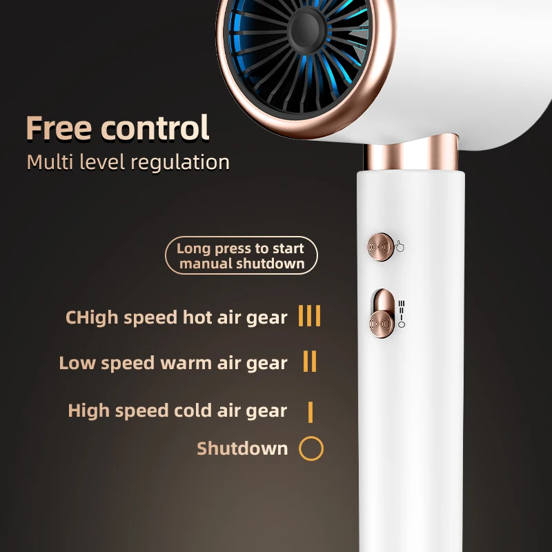 Hair Dryer Wall Mounted Hotel No Punching Home Bathroom 2000W High Power Blue Light Electric Hair Dryer hair dryer