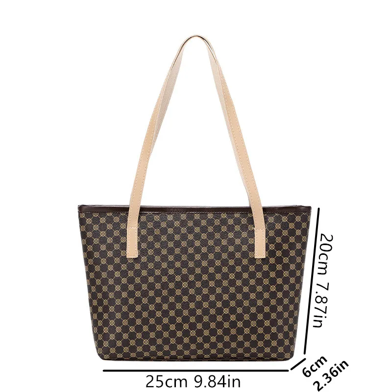 Stylish Crocodile Pattern Pu Underarm Bag Versatile Women Small Tote Bags Fashionable Leopard Handbag Chic Quilted Shoulder Bag