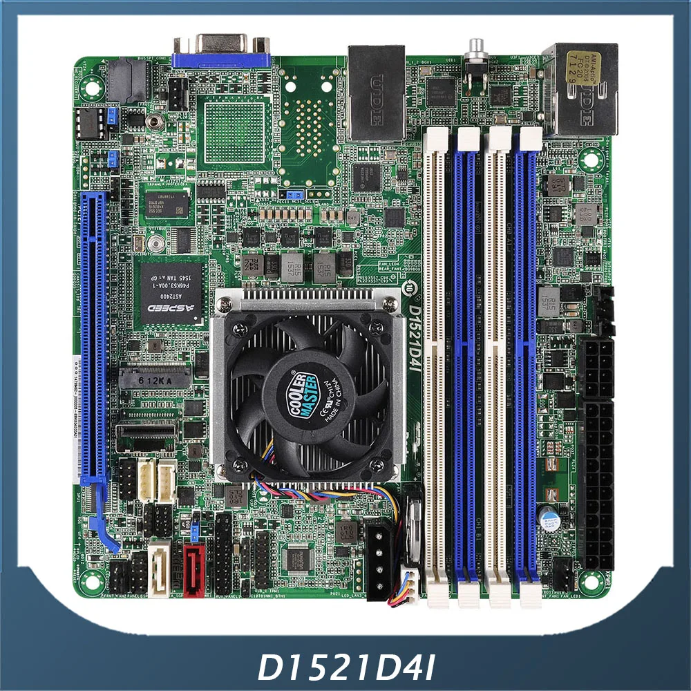 Server Motherboard For ASRock Rack For D1521D4I LGA1150 DDR4 128GB Support Xeon D1521 Fully Tested Good