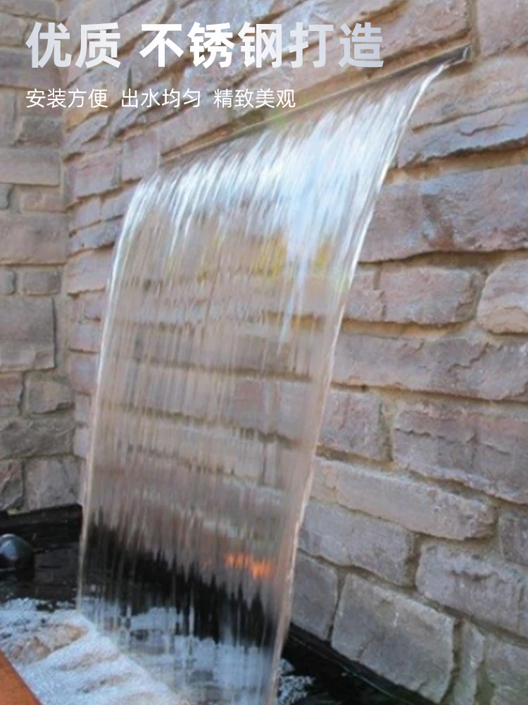 

Water waterfall water curtain wall/European garden landscaping artificial water feature spillway/SS 304 waterfall outlet