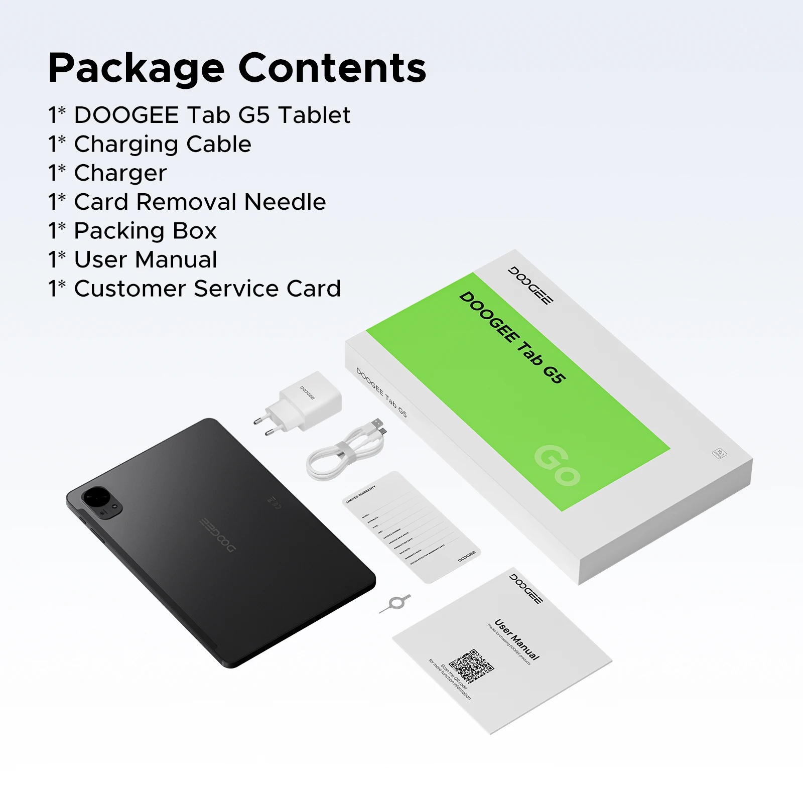 DOOGEE Tab G5 Android 16 Tablet PC 10.1 inch 7500mAh Battery 20GB RAM (3+17) 128GB ROM Widevine L1 Support 4G LTE Tablet Pad PC