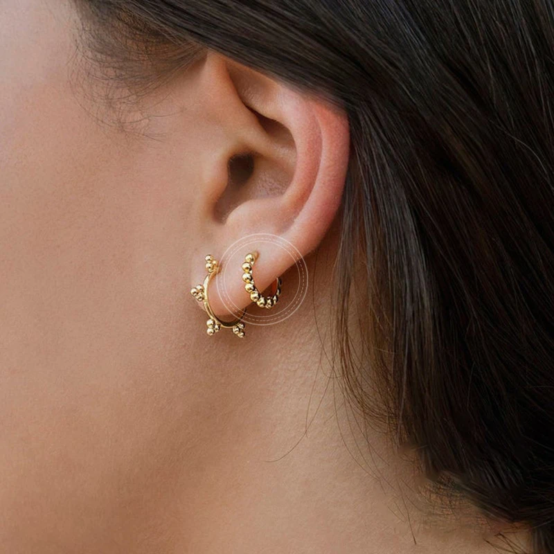 60 pezzi moda oro argento piccoli orecchini a cerchio rotondi per le donne orecchini neri vintage orecchini piercing a cerchio per il corpo set di gioielli acquista in modo economico - spedizione
