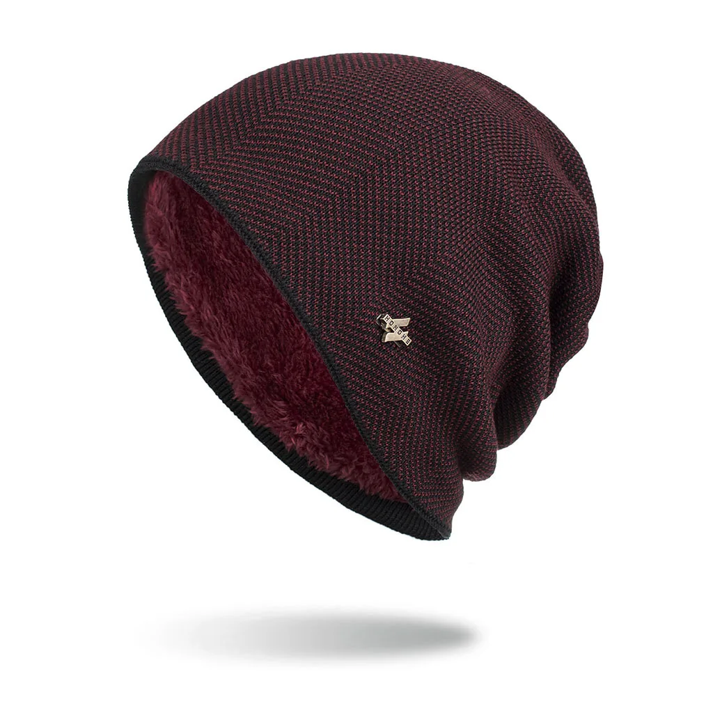 Men Winter Warm Hat Adult Knitted Casual Beanies Skullies Cotton Wool Hats for Men Brand Outdoor Cap Solid Gorros