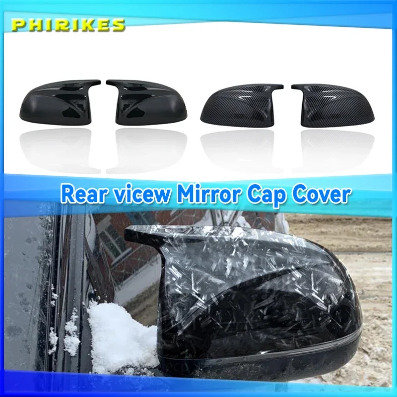 

High Quality Carbon Fiber Look Black Side Mirror Covers M Style Replacement for BMW X3 G01 X4 G02 X5 G05 2018 2019 2020 2021