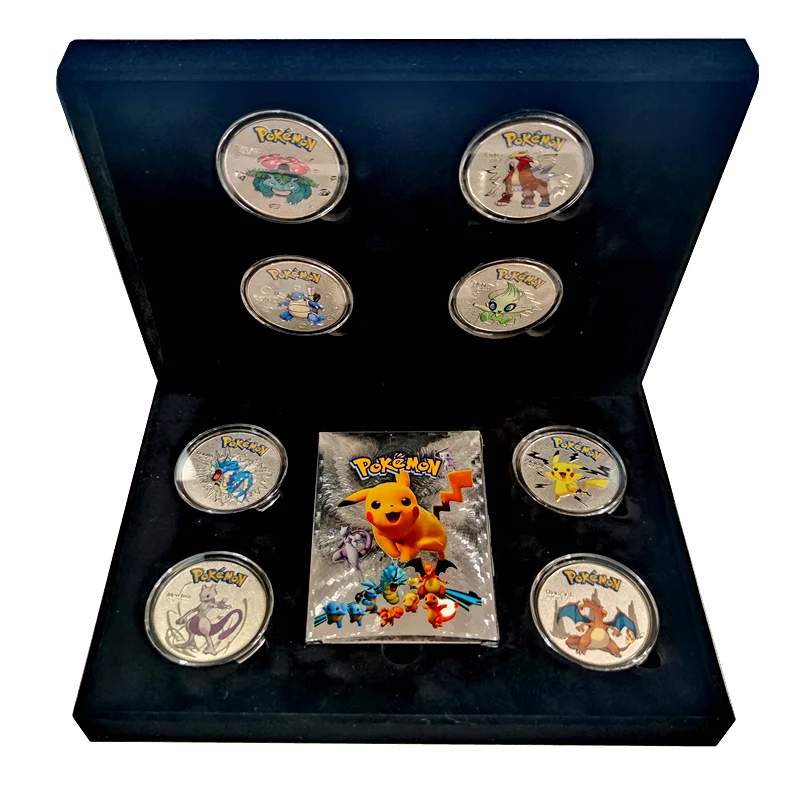 41Pcs Suits New Pokemon Coin Cartoon Pikachu Gold Charizard Silver ...