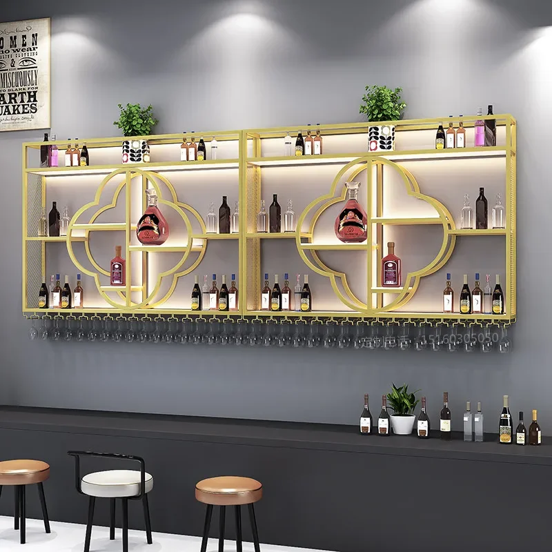 Stoccaggio Armadietto Per Vino In Oro A Parete Vetrina Nera Portabottiglie Per Birra Soggiorno Scaffali Per La Casa Soletta Da Uomo Mobili Per La Casa
