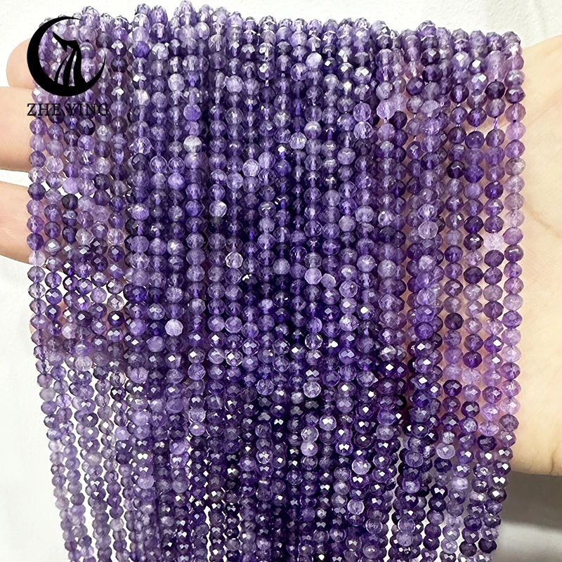 

Zhe Ying Natural 4mm Amethyst Faceted Beads Amazonite Garnet Spinel Beads for Jewellery Making DIY Bracelet Accessories