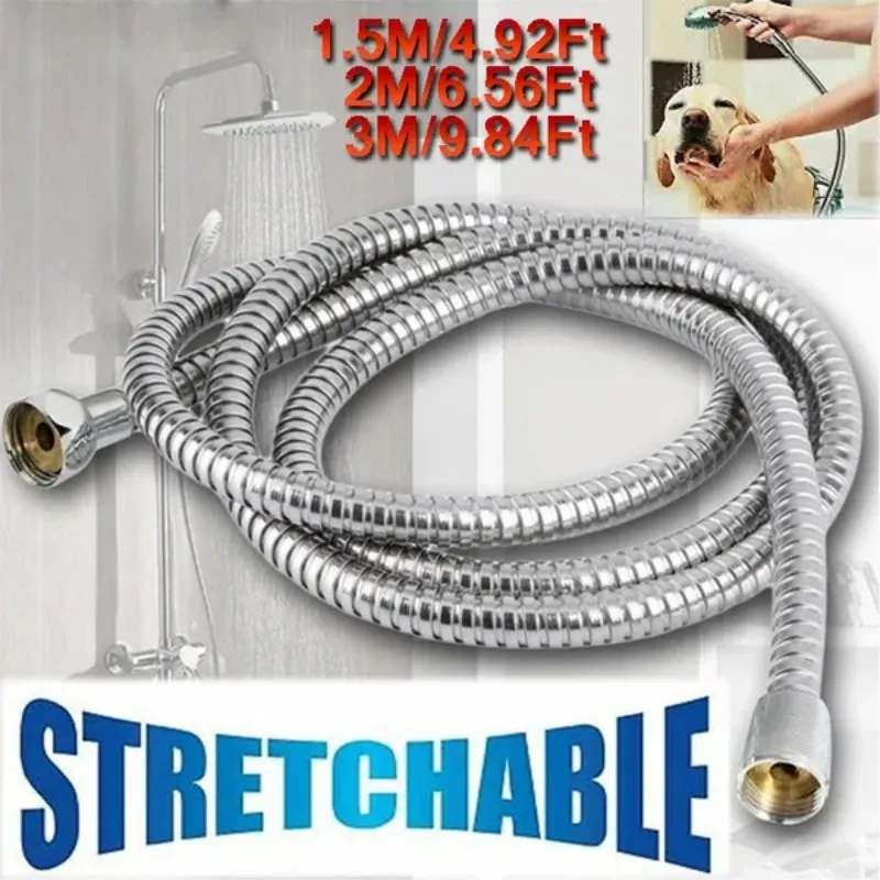 

New Design Pipes Fittings Bathroom Accessories Shower Hose for Bath Stainless Steel Shower Holder Water Pipe Shower Head 1/2/3M