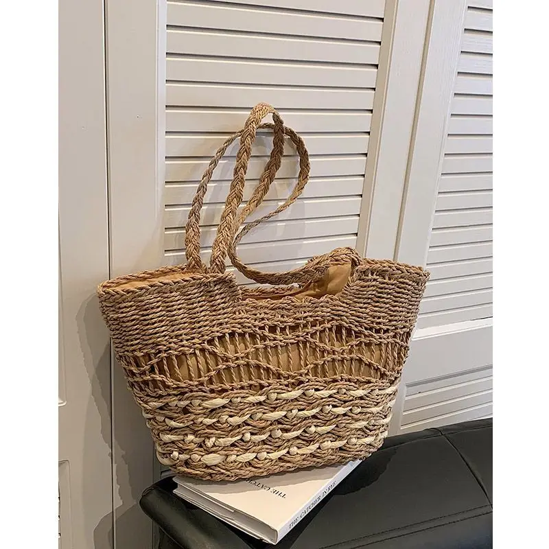

2023 Handbags For Woman Women's Shoulder Bag Seaside Leisure Vacation Large Capacity Bag Fashion Simple Knitted Bag Tote Bag