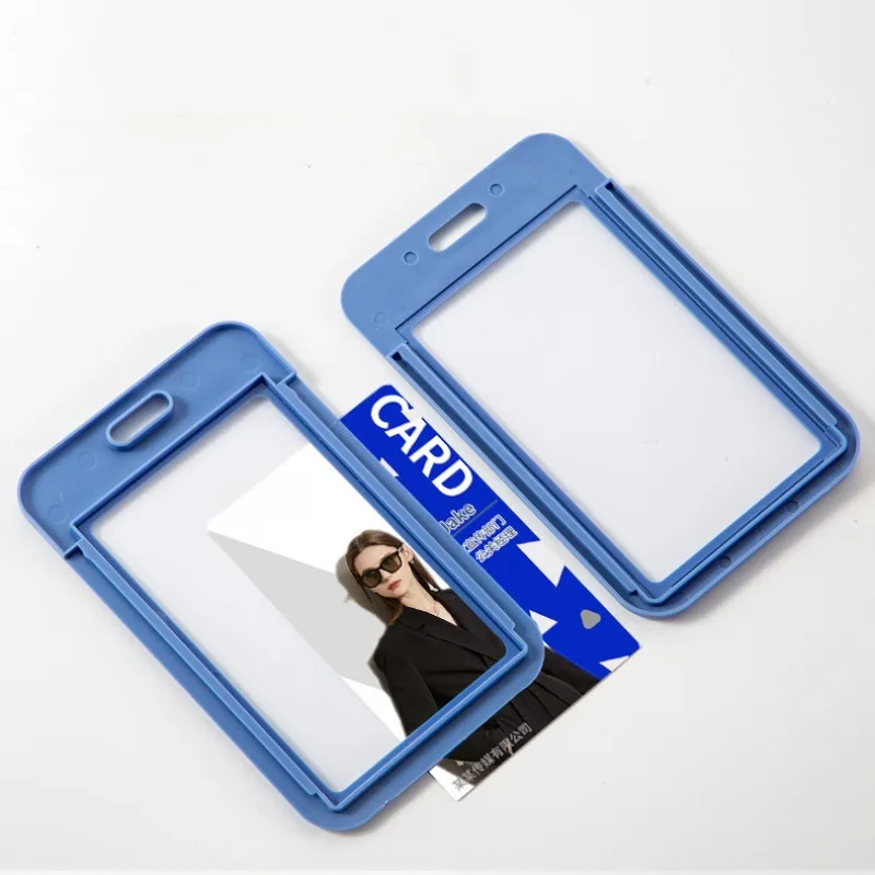 1Set Slide Badge Holder Working Permit Sleeve Case with Lanyard Double Sided Push Card Cover Case Neck Strap for Staff Workers wallet card holder card holder credit card holder card wallet id card holder id card case wallet card bag business card holder document card wallet card sleeve