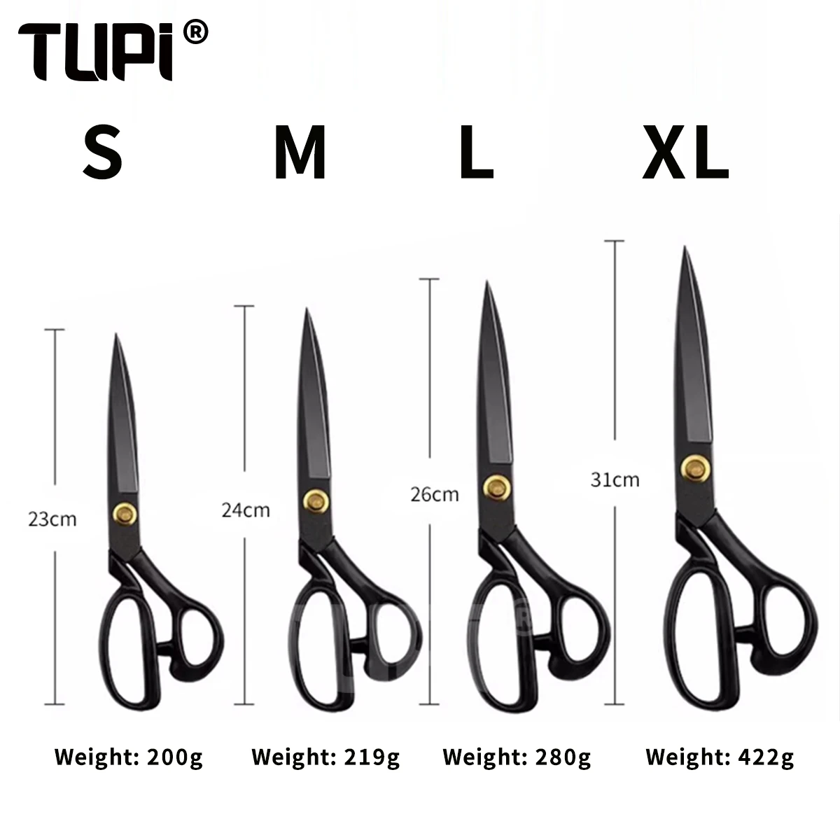 TUPI Professional Sewing Shears Heavy Duty Stainless Steel for Fabric/Leather/Craft Precision Embroidery Tailoring sewing supplies