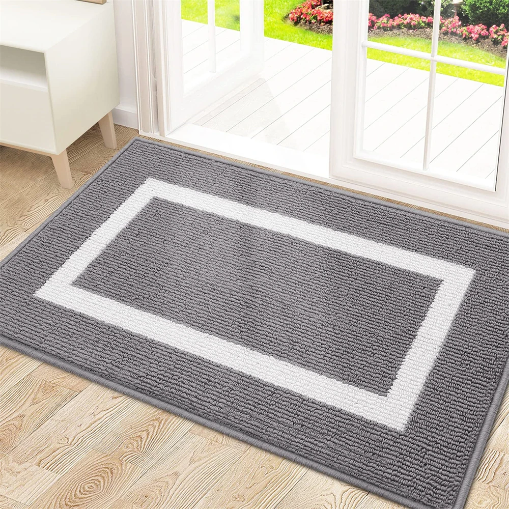 

Olanly Indoor Door Mat Absorbent Clean Foot Non-Slip Absorbent Resist Dirt Entrance Mat Washable Low-Profile Doormats Entryway