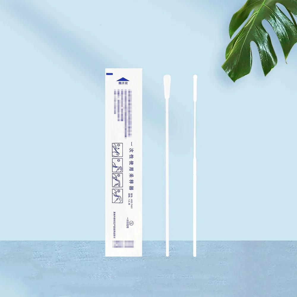 100 PCS Flocked Cotton Disposable Nasal Swabs Specimen Collection Swab Nasopharyngeal Oral Swab Test Laboratory Oral cotton swabs disposable cotton swabs