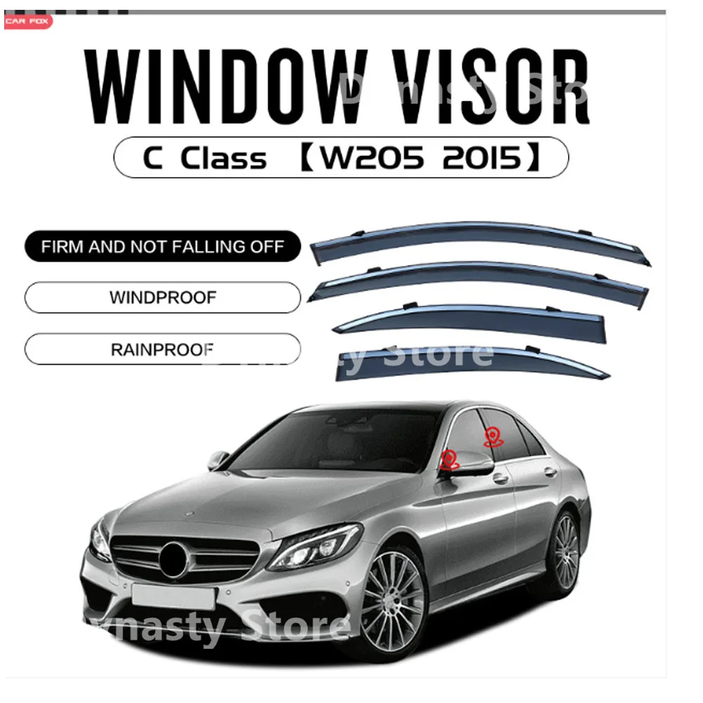 

Car Window Visor Waterproof Protect Sunny Rainy Shelter Auto External Accessory For Mercedes Benz C Class 2015-2024