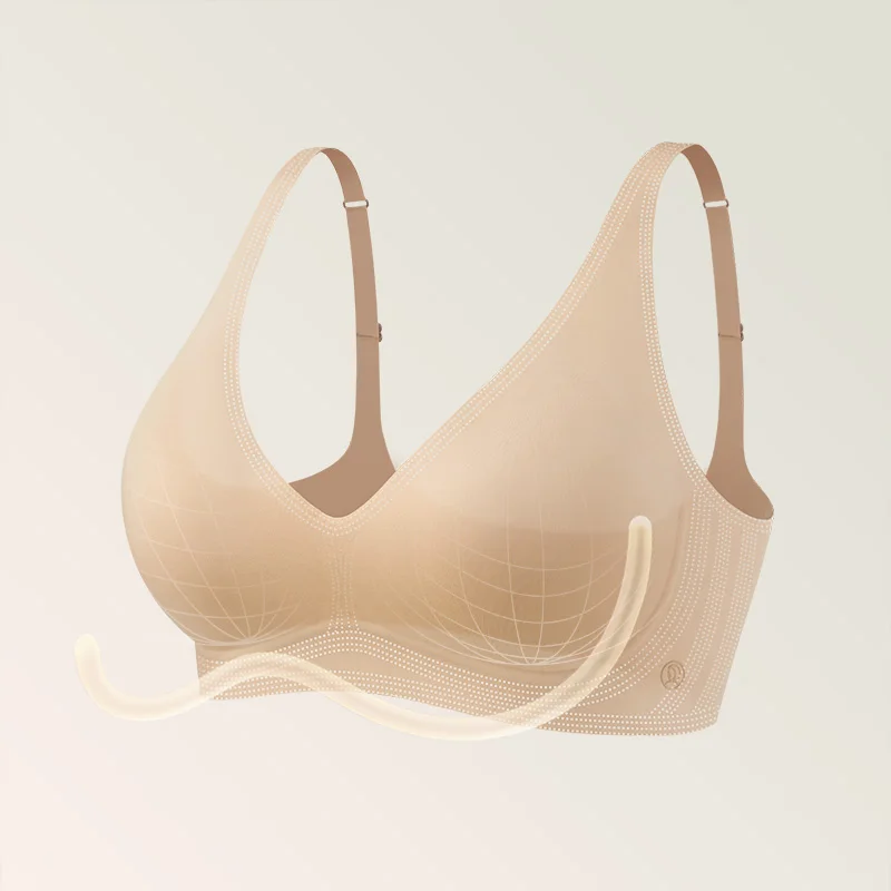 SUJIIN Women's Bra and Panty Sets Push Up Wireless No Show Bras Seamless Female Underwear Antibacterial Panties Suit MX208+N172