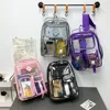 Clear Backpack for School Heavy Duty PVC Transparent Bookbag School Bag for Girls Teens Stadium Approved See Through Backpack 5