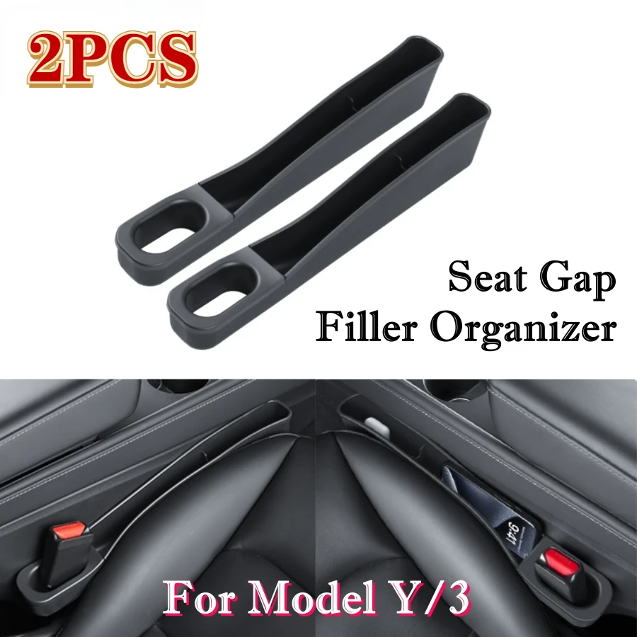 

Tesla Model 3/Y Seat Gap Storage Box Gap Filling Console Side Extra Storage Box TEP Plug Clamp Strip Leak Proof Tray Accessories