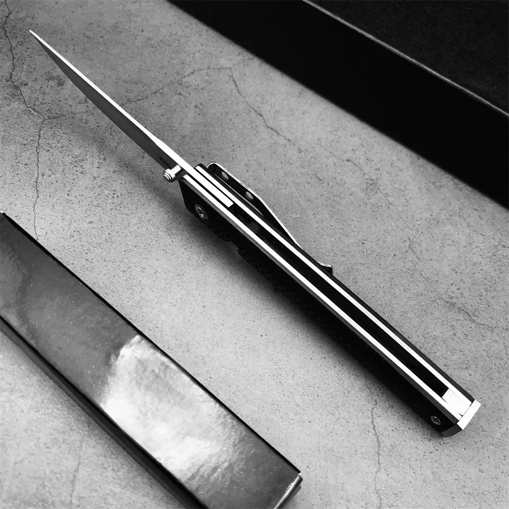 Description Picture 5 of itemSelf-defense Slim CEO Pocket Flipper Folding Knife Nylon Wave Fiber Handle Outdoor Tactical Knives Camping Hunting EDC Tool