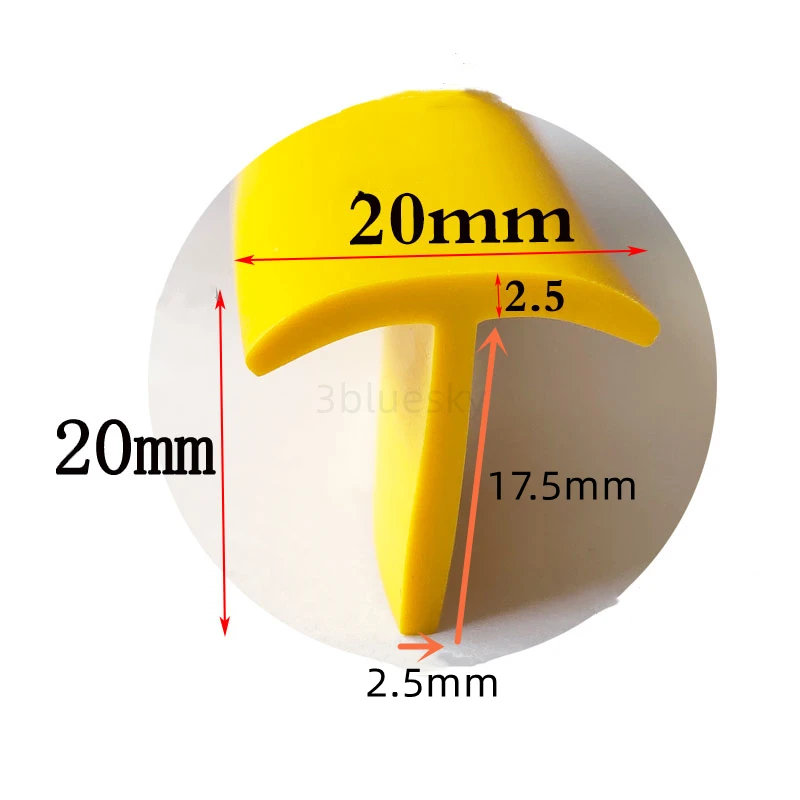 Gomma T Strip Vetro Metallo Legno Pannello Bordo Encloser Scudo Copertura Del Cavo Dell'Auto Pannello Fotovoltaico Solare Striscia Di Tenuta 20X20Mm G