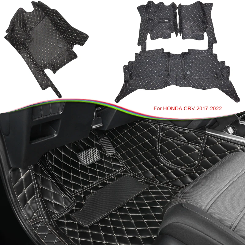 

Custom PU Leather Car Floor Mat For HONDA CRV Hybrid 2017-2022 LHD Waterproof Wire Mat Wear-resistant Internal Auto Accessory
