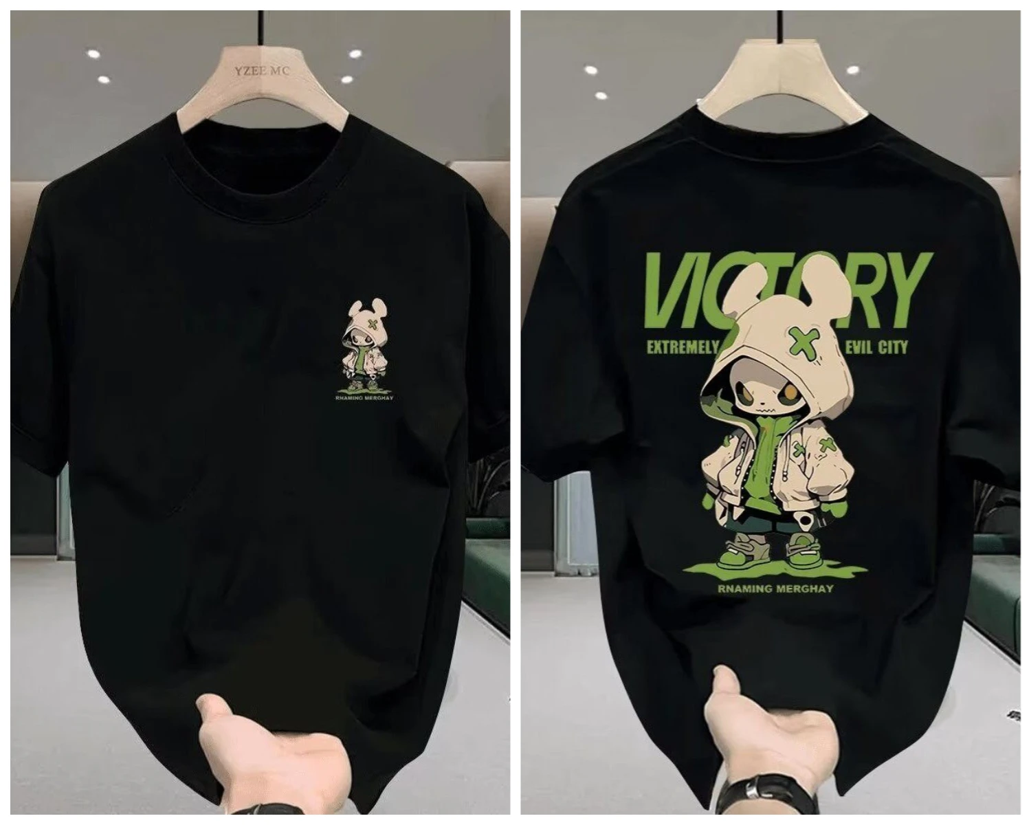 2026 여름 패션 신상품 반팔 티셔츠 - 고급 캐주얼 순면 프린트 셔츠 (남녀공용)