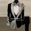 Man Glitter Sequins Suits For Wedding Luxury Jewelry Ornament Beaded Prom Blazers Customized 3-Piece Men's Tuxedos Costume Homme 1