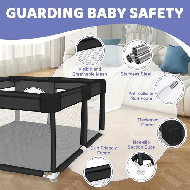 Large Square Baby Playpen 5