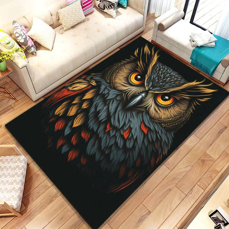 

Owl Style Animal Large Area Rug 3D Carpets for Living Room Kitchen Bedroom Sofa Home Decor Doormat Floor Child Non-slip Mat Gift