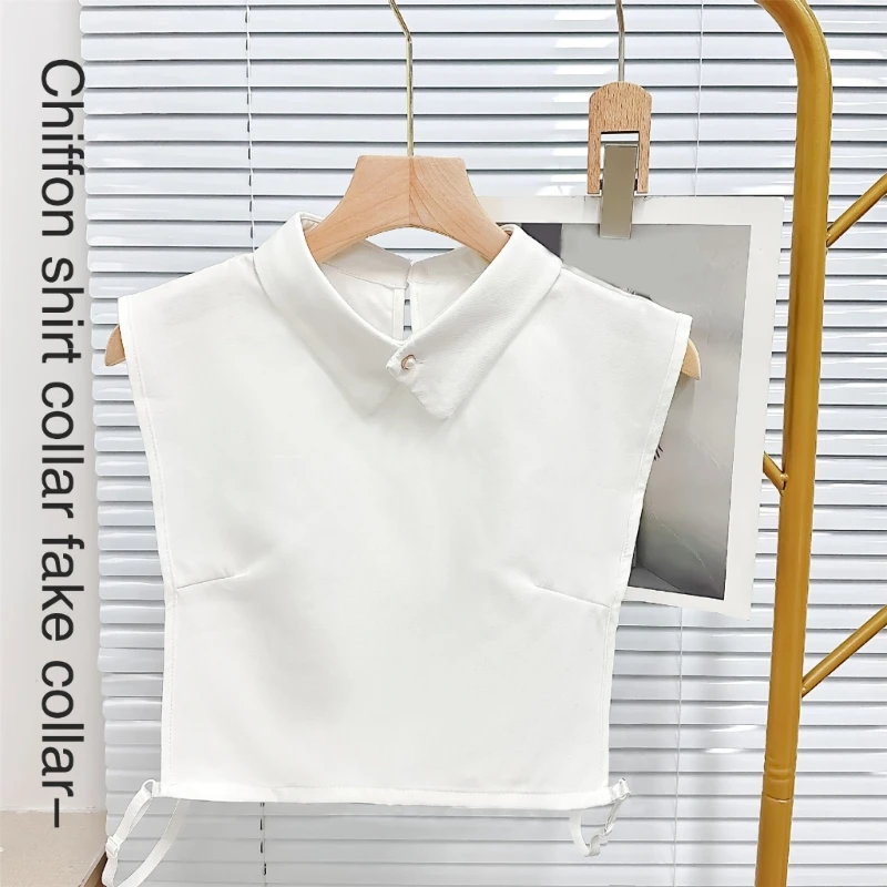 Pearl Button Half Shirt Blouse False Collar Insert Simple Pointed Collar Decorative Insert Half Top Lapel DropShipping