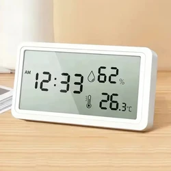 High-Precision Indoor Thermometer Hygrometer with Weather Station & Clock (WHITE)