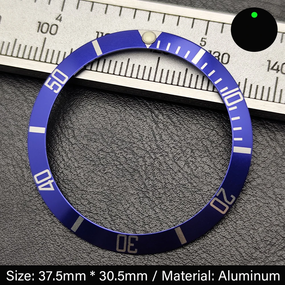 Sleek Black 37.5mm Bezel Insert for Watch Cases – Ceramic/Aluminum Finish