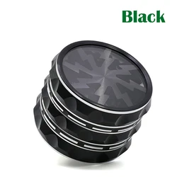 Premium Aluminum Herb Grinder - Durable 4-Part Spice Mill and Smoking Accessory (Black)