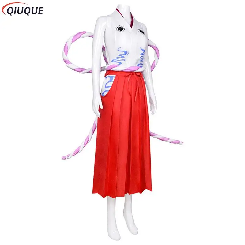 Anime jamato cosplais kostým paruka headwear ženy kimono outfits okres horn halloween karneval večírek uniformy obleků outfits