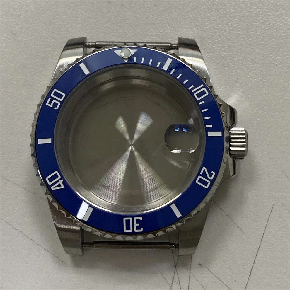 

40MM 316L Stainless Steel Watch Case Shell Cover Magnifying Glass Sapphire Crystal For NH35 Movement Mechanical