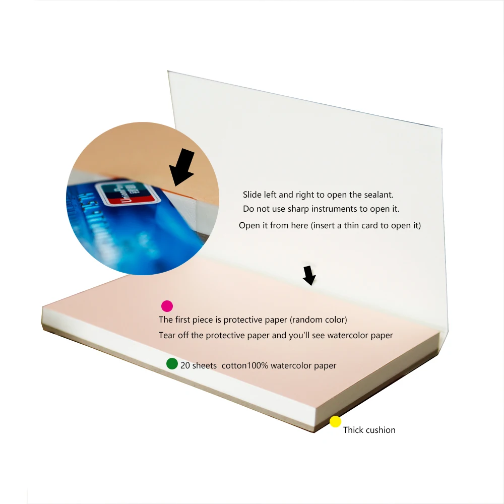 Baohong Watercolor Paper Pad 300g Academy Cotton 100% Color Lead Sketch Four Side Sealing Glue 20 Sheets/Copy 32k 16k 8k 2