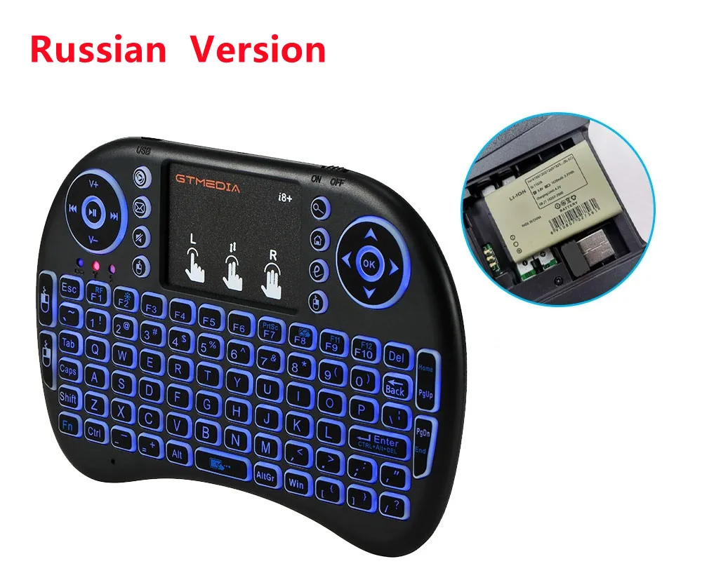 GTmedia Handheld i8 Mini Wireless Keyboard 2.4GHz Russian English Language Air Mouse With Touchpad for Laptop Android TV Box PC best wireless keyboard for office Keyboards