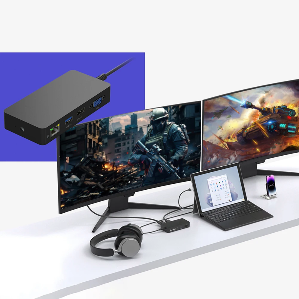 마이크로소프트 서피스 도크 11 in 1 (3개 USB 포트 + 2개 USB C 포트 PD 100W + 5Gbps 데이터 허브 도킹 스테이션) 서피스 프로 11/10/9/8/X/7 호환