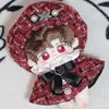 10cm Handmade Plush Doll Toy Clothes 20cm Anime Fashion High-End Pearl Beret Bow cloak Set For Boys And Girls Birthday Gifts 5