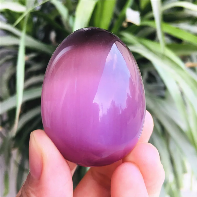 Natural crystal Purple opal egg shaped specimen gem crystal healing reiki natural gem egg +base 5