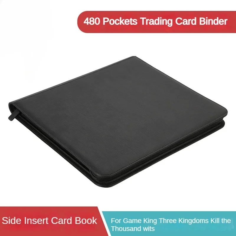 Premium PU Leather Trading Card Binder Album with 12 Pocket Sleeves - Holds 480 Cards