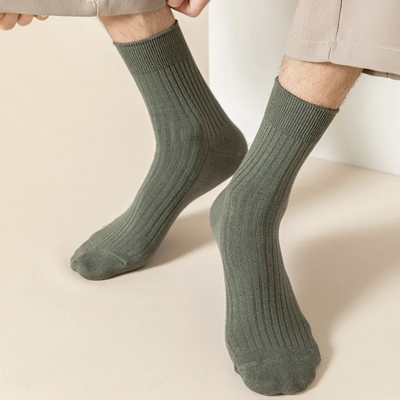 Mens Crew Socks - 3 Pairs Black  White Casual Cotton Streetwear