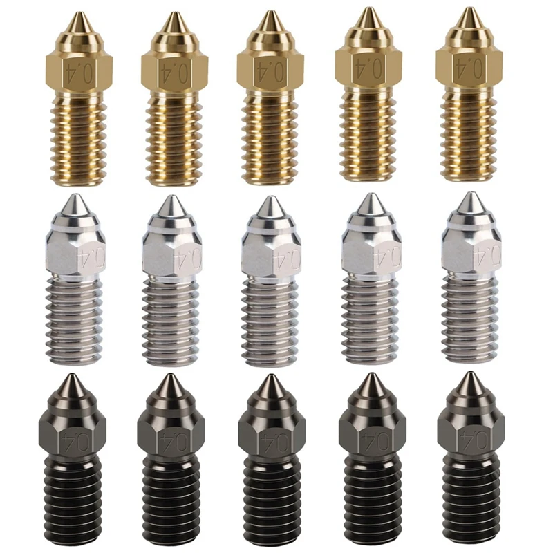 

15PCS Nozzles Kit For Elegoo Neptune 4 Series, 3D Printer Parts Hardened/Stainless Steel/Brass 0.4Mm Nozzles Kit Easy Install