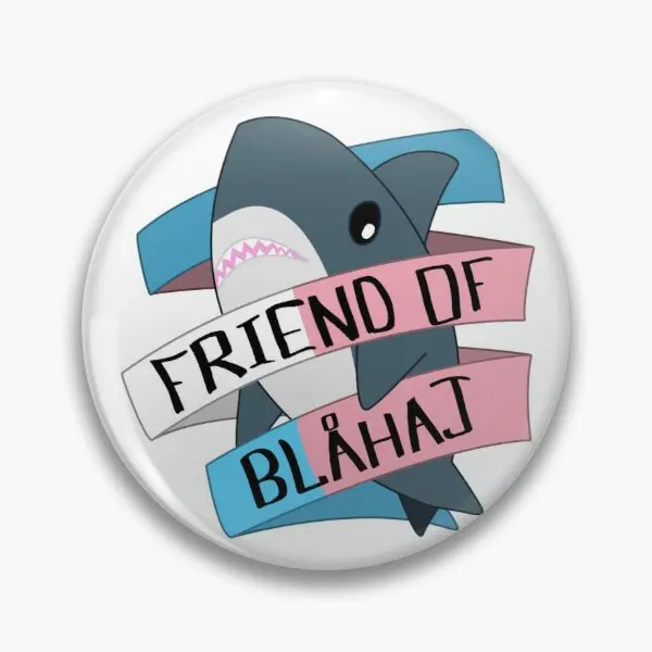 Amigo de Blahaj Trans Banner Pin de botón suave Pin de solapa de Metal