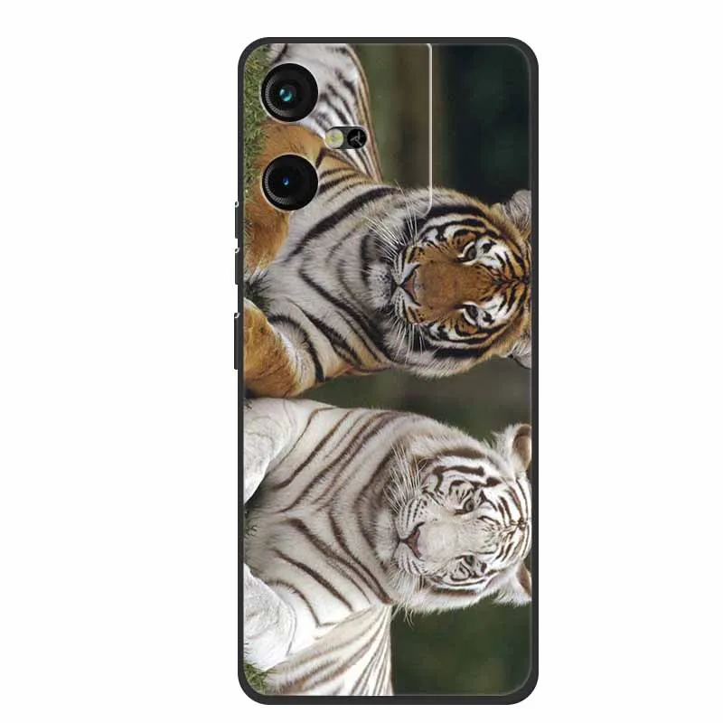 Luxury Soft Silicone TPU Phone Back Cover with Animal Wolf Design