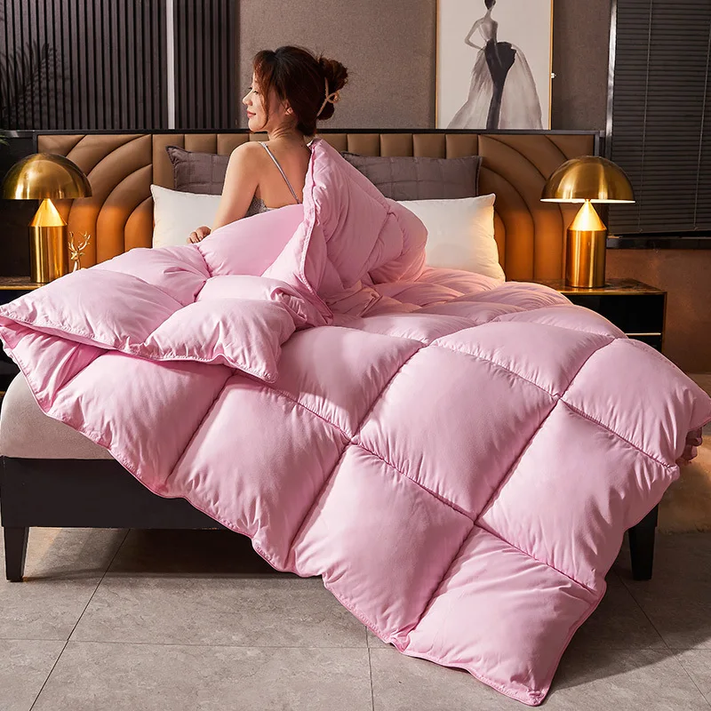 Pamuklu kuş tüyü yorgan kalınlaşmış kış yorgan ilkbahar ve sonbahar yorgan çekirdek 95'i beyaz kaz tüyü yorgan tüy kadife yorgan hediye yorgan