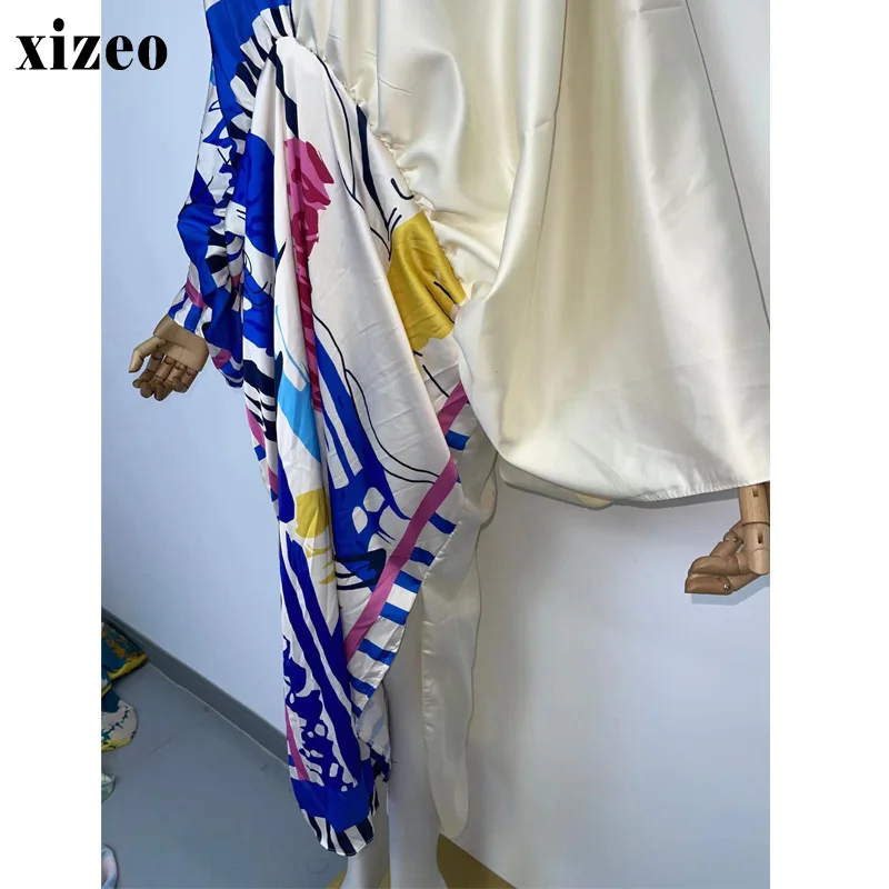 XIZEO beach Party Elegant Dress Muslim Abaya kaftan caftan Bazin Robe Gown Sexy Lady Party maxi fashion beach